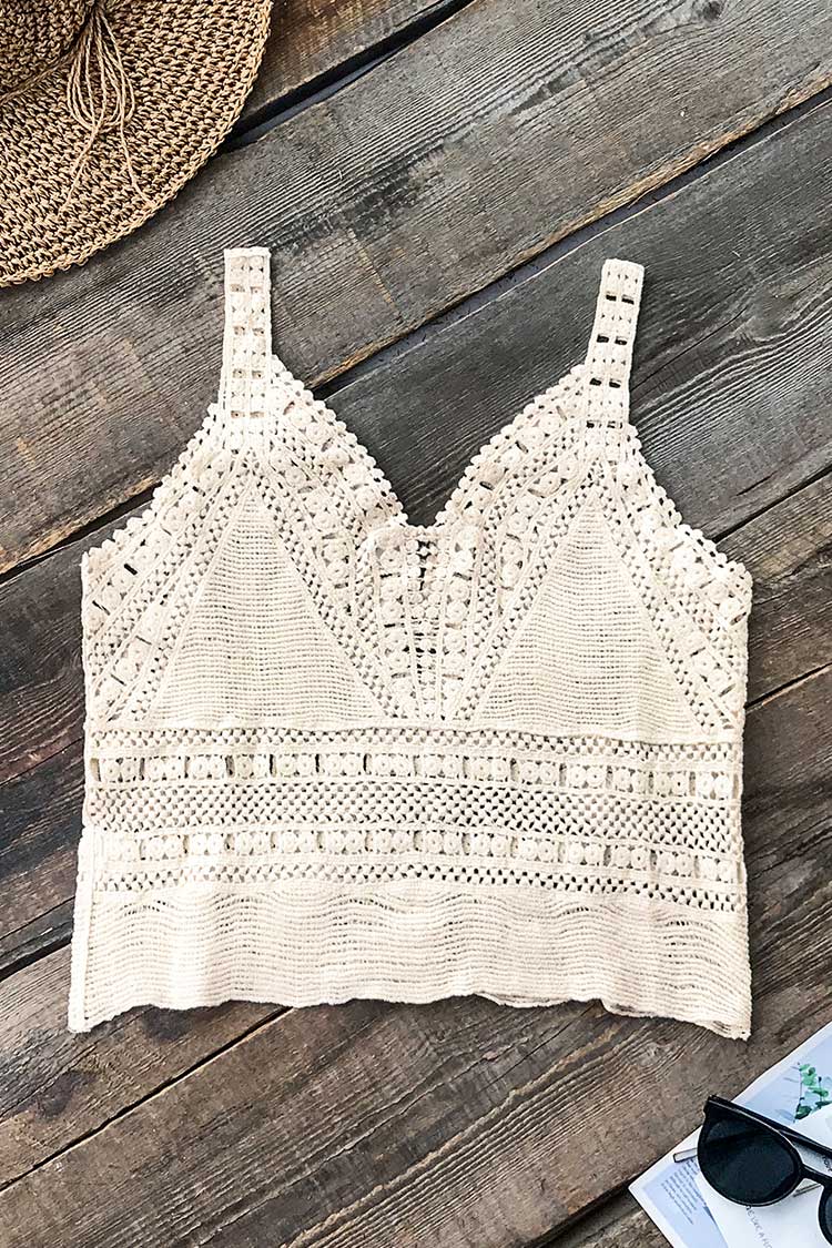 Cream Crochet Tank Top