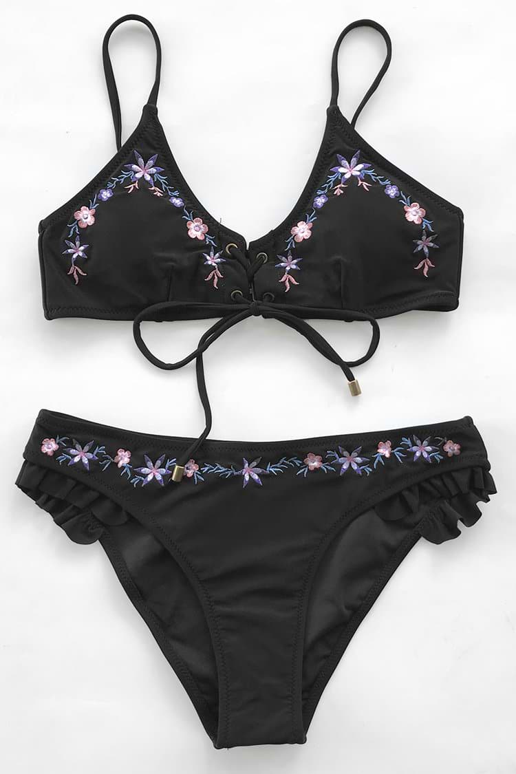 Sakura Rain Embroidery Bikini