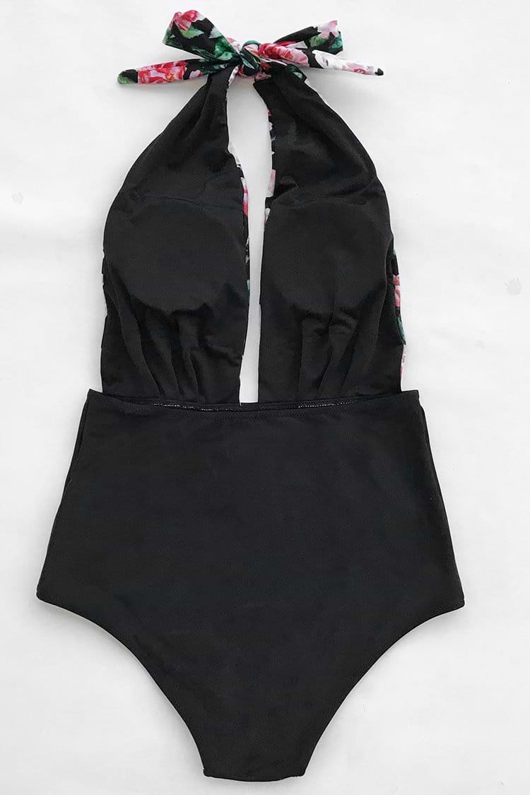 Look Up To Sky Halter One-piece Swimsuit