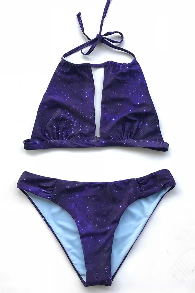 Starry Sky Halter Bikini Set