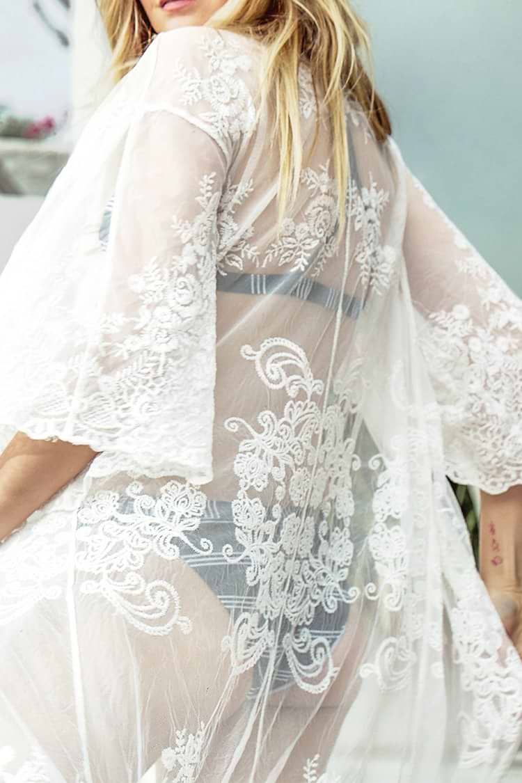 White Loose Translucent Cover Up