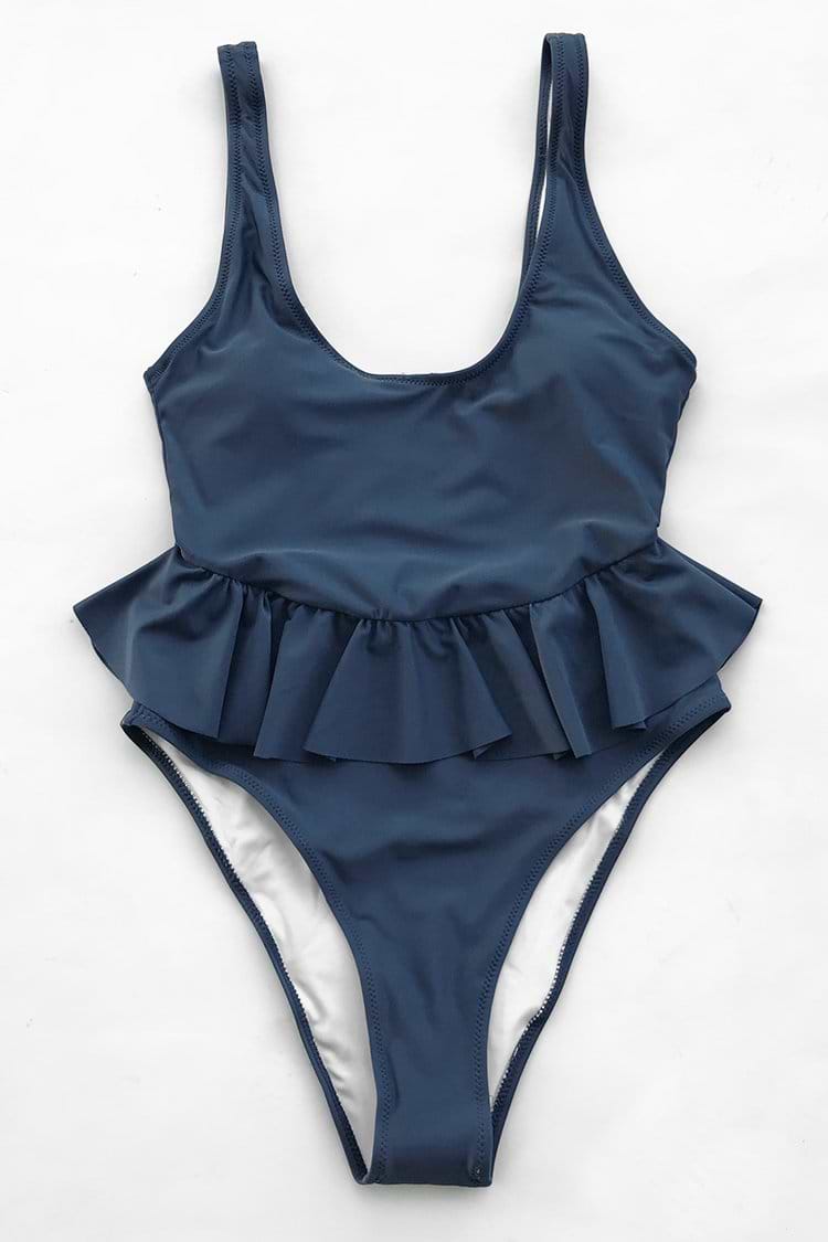Graceful Peplum One-piece Swimsuit