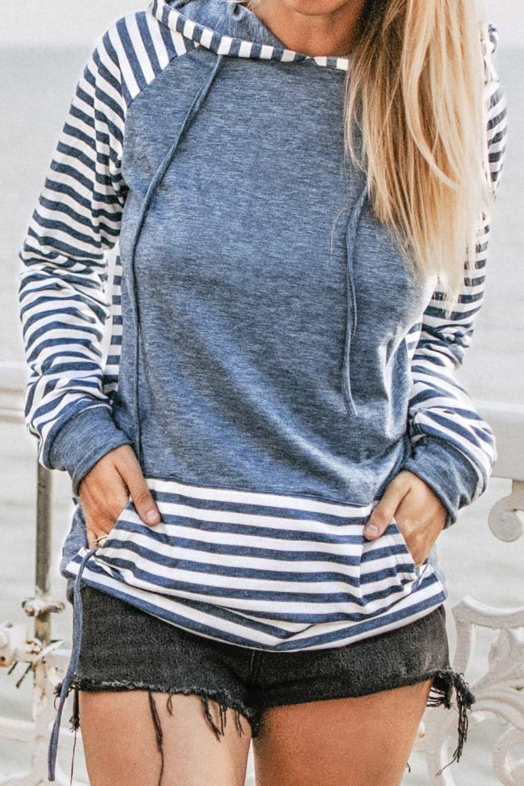 Blocked and Striped Hoodie