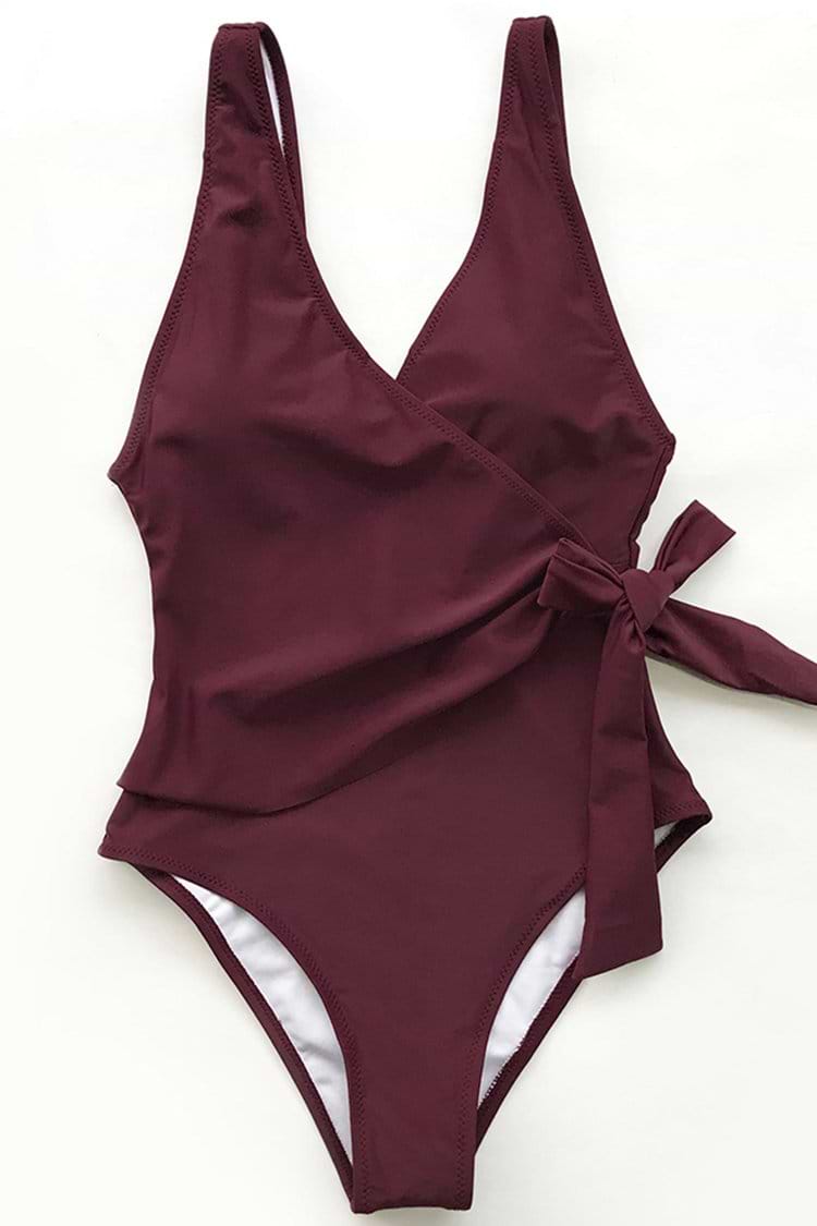Elegant Dance Solid One-piece Swimsuit