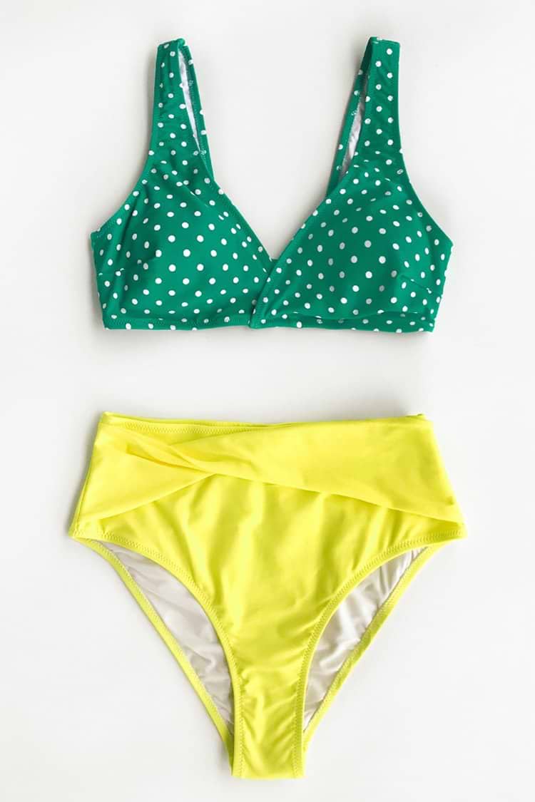 Yellow High-Waisted Bikini Bottom