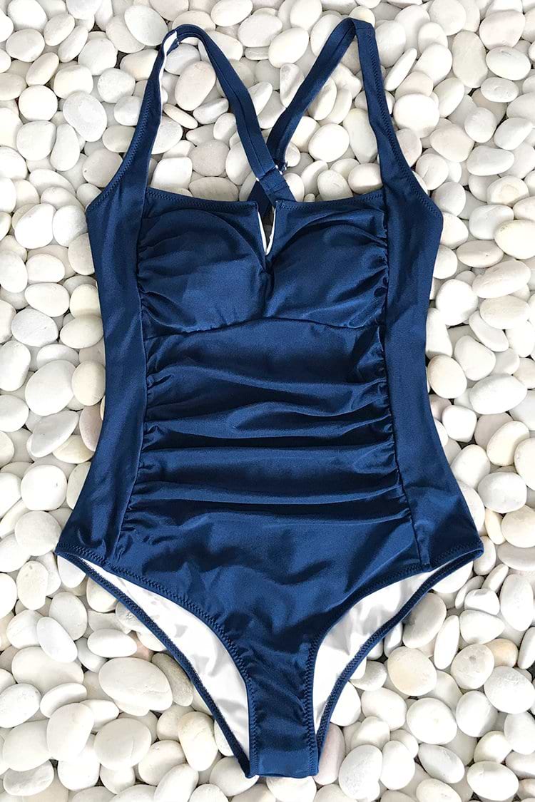 Attractive Shirring One-piece Swimsuit