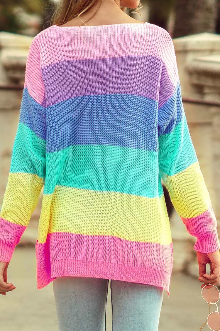 Rainbow Colorblock Sweater