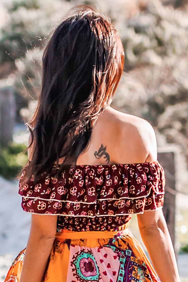 トップス the red thread S offshoulder tops petal THEREDTHREAD / ザレッドスレッド】S offshoulder tops petal