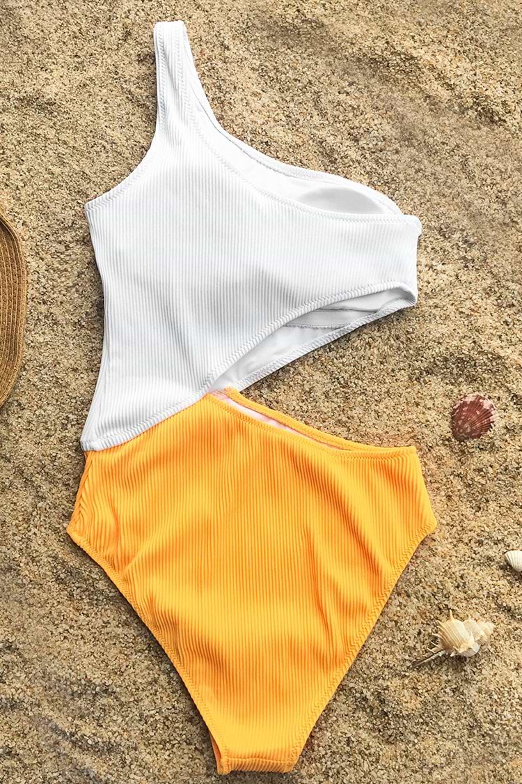 Candy Rain One Shoulder One-piece Swimsuit