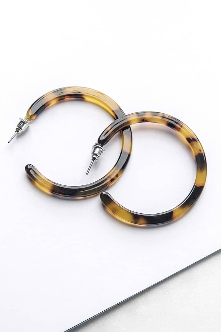 Tortoise Shell Hoop Earrings