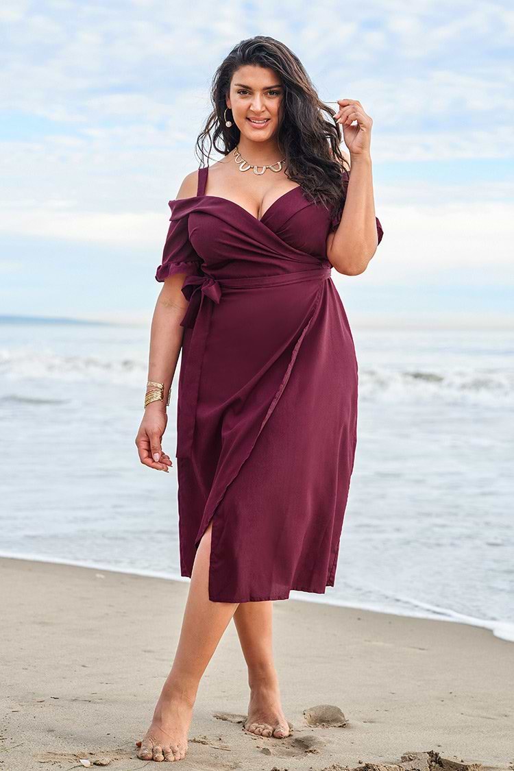 Red Wrap Plus Size Dress