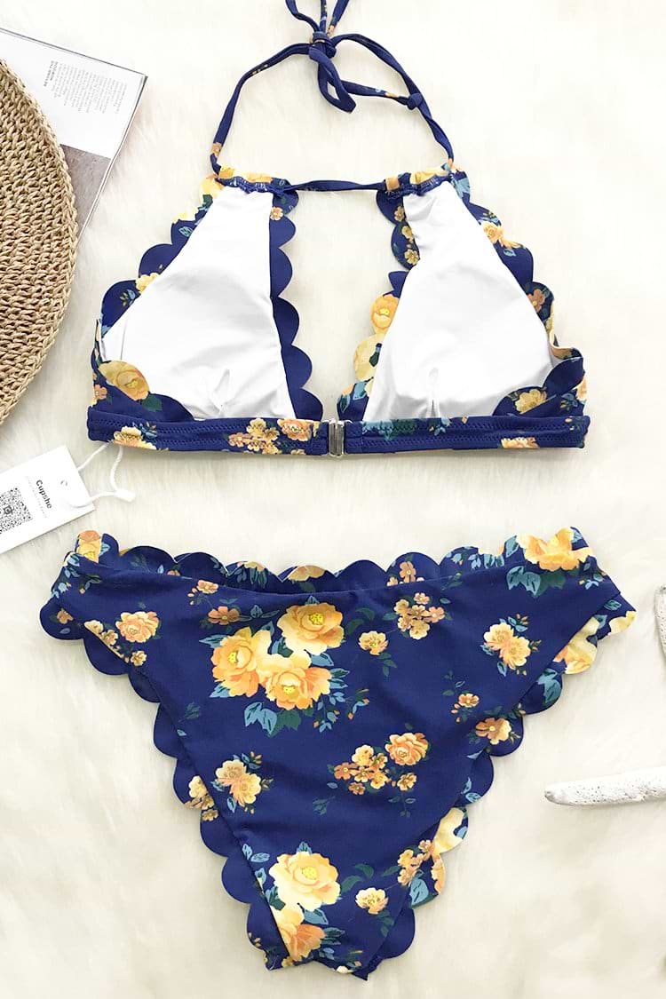 Navy and Rose Floral Bikini