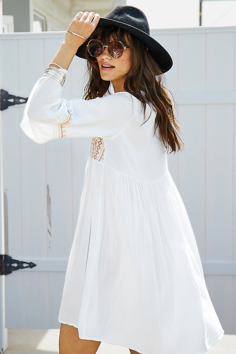 Sandy Beach Embroidery Cover Up