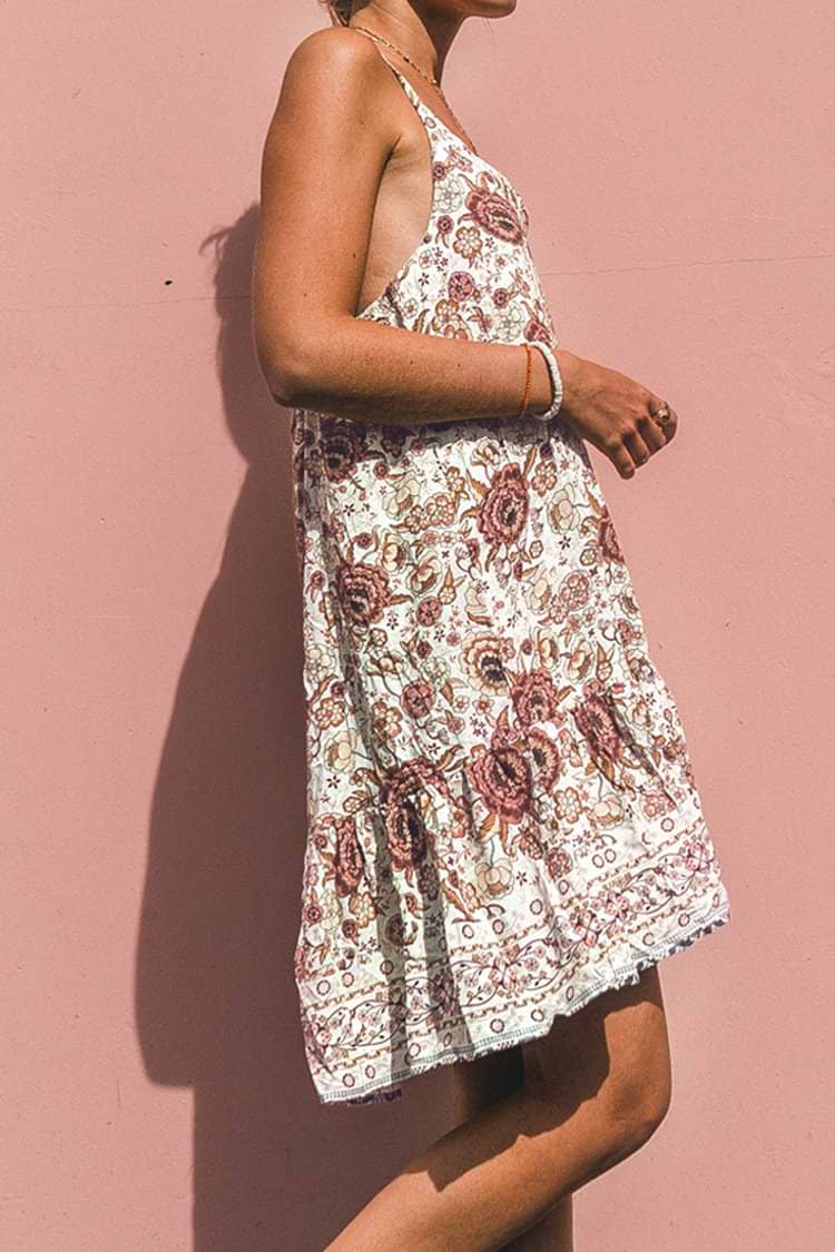 Floral Print Boho Dress