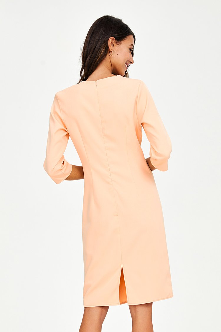 Cream Twist Front Midi Dress