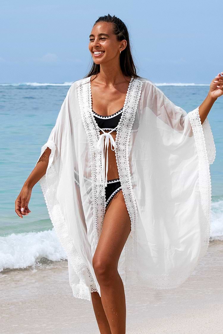 White Crochet Trim Cover Up