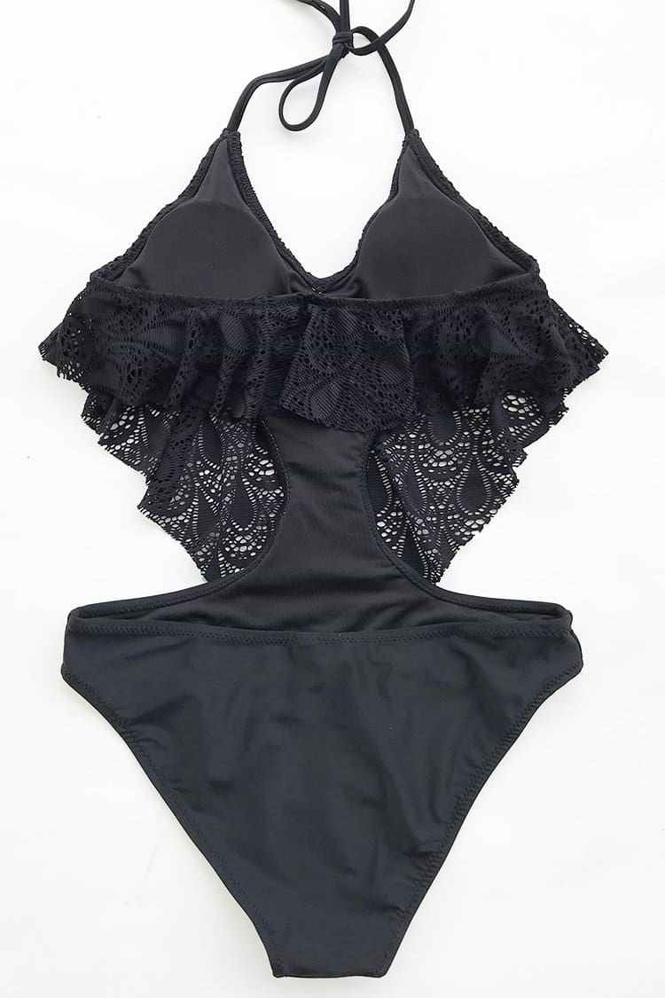Black Lace One-piece Swimsuit