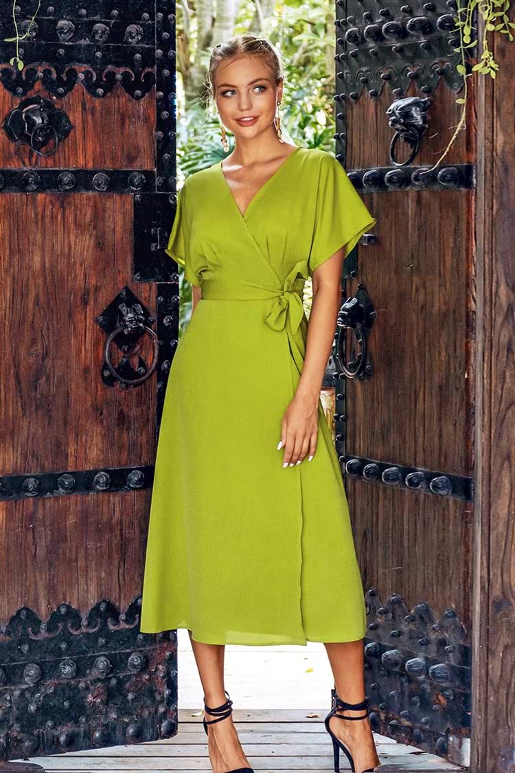 Green Wrap Maxi Dress
