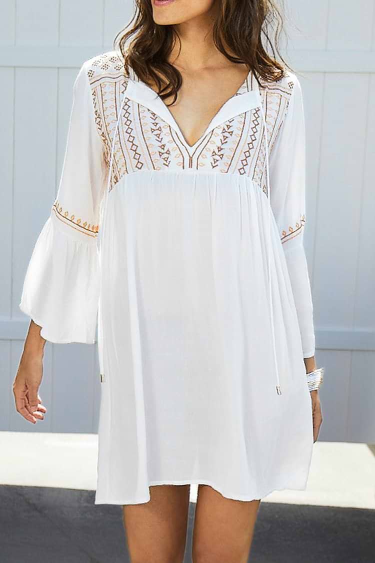 Sandy Beach Embroidery Cover Up