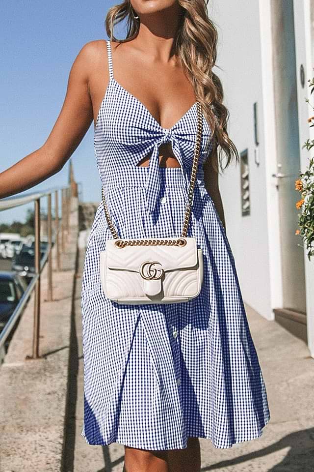 white christmas dresses Women's Dresses - Cotton Gingham Dress main image 1