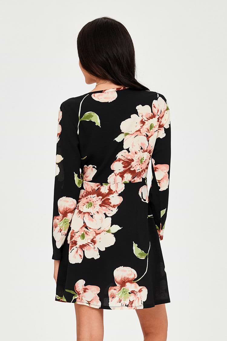 Black Blooming Floral Dress