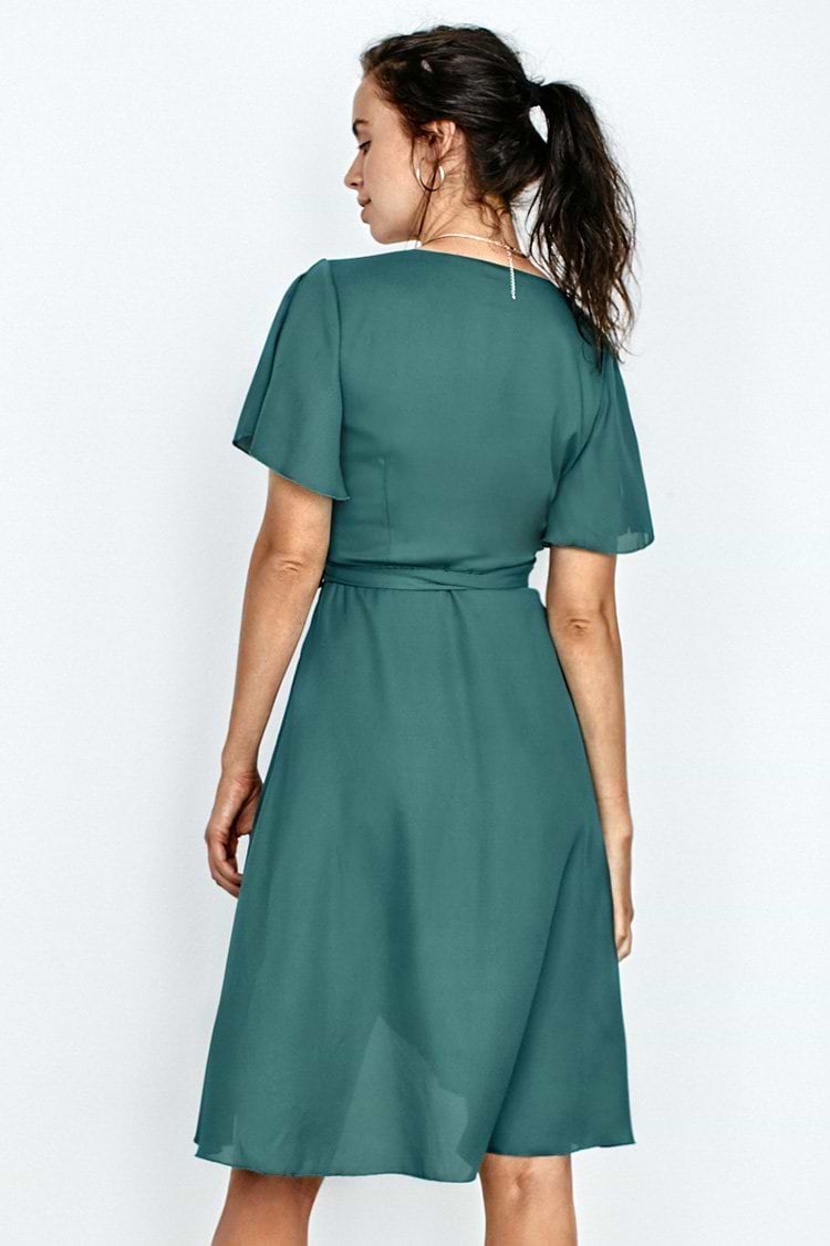 Short Sleeve Wrap Dress