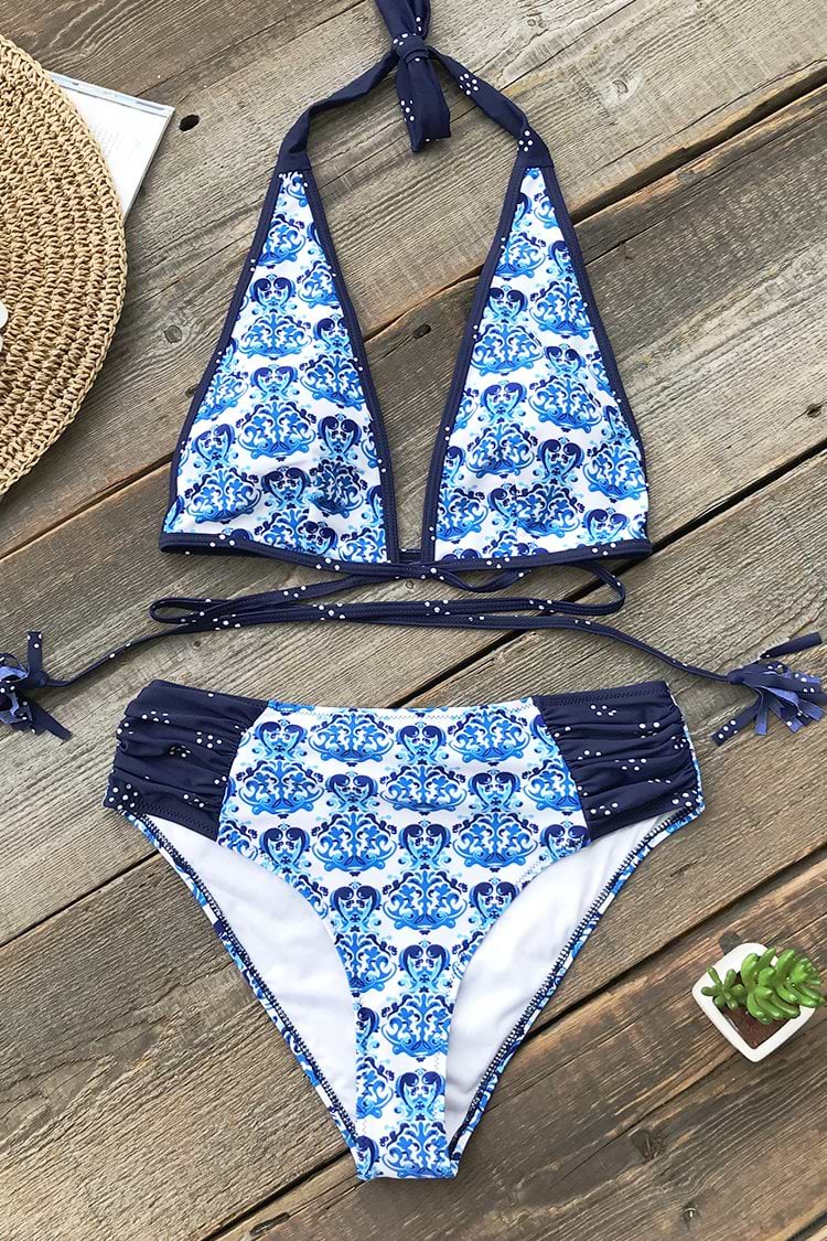 Exotic Plunging Tie-dye Bikini