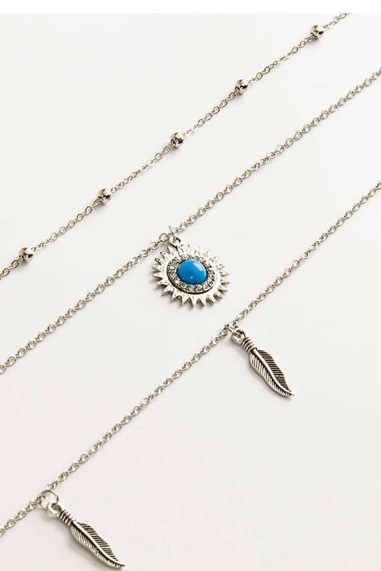 Silver Boho Layered Necklace