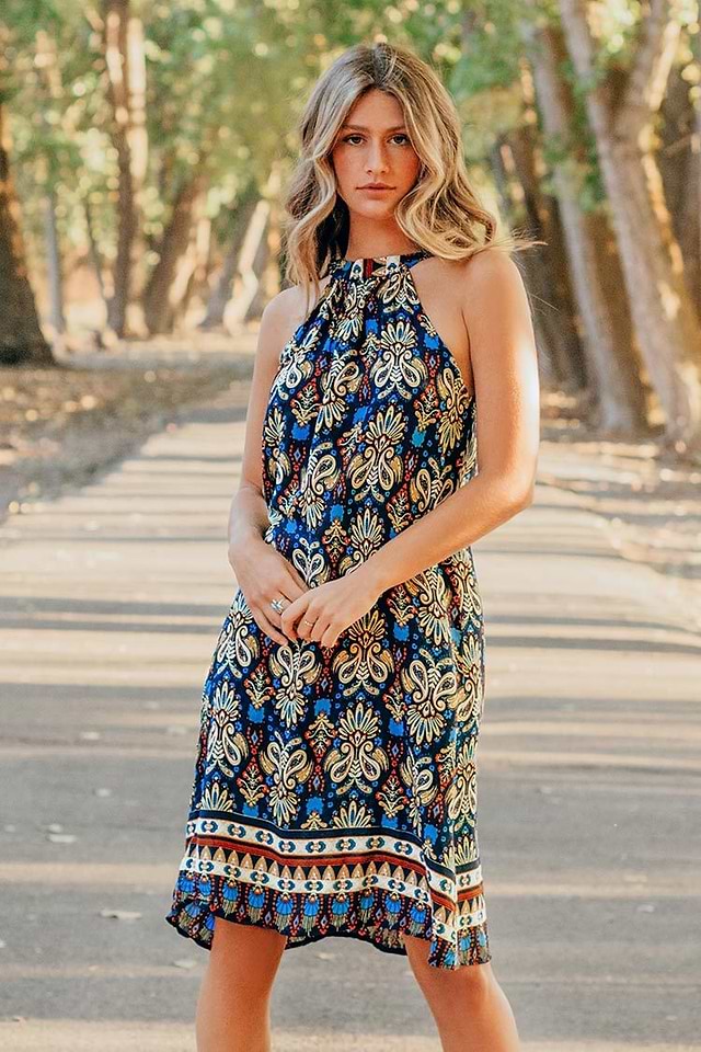 sleeveless boho midi dress Boho Sleeveless Midi Dress