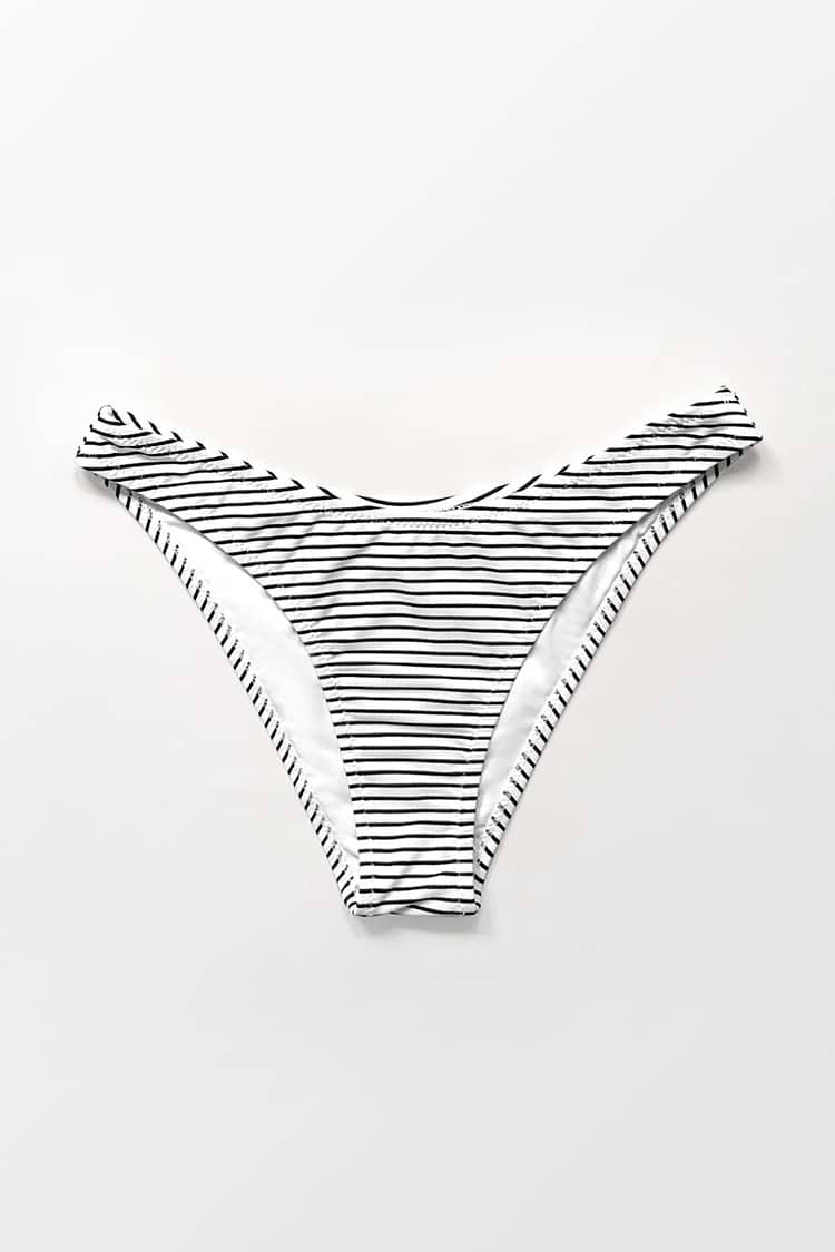 Black and White Striped Bikini Bottom