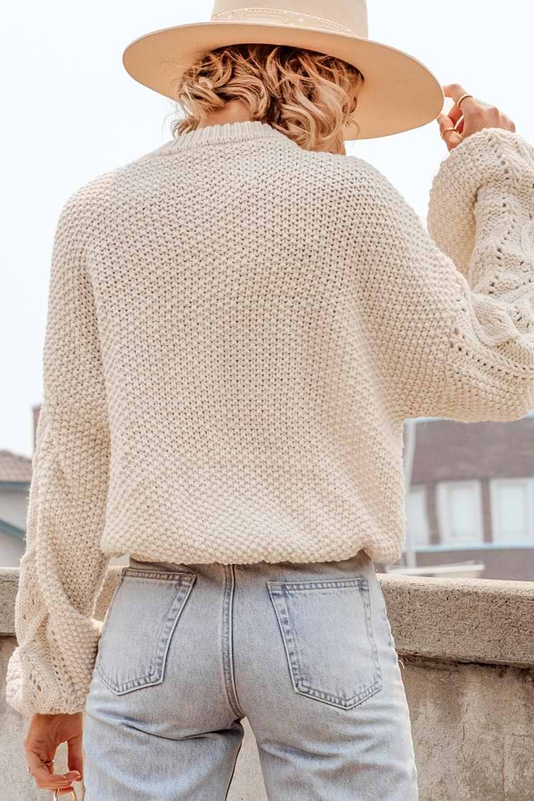 White Oversize Knitted Sweater
