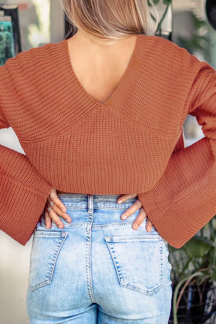 Orange Loose Cropped Sweater