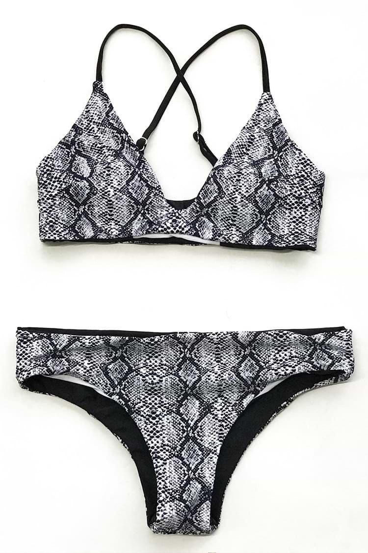 Snake Print Reversible Bikini