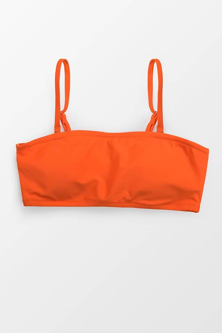 Orange Bandeau Bikini Top