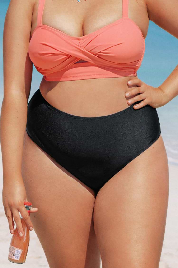 Große Größen Bikini-Hose mit High waist
