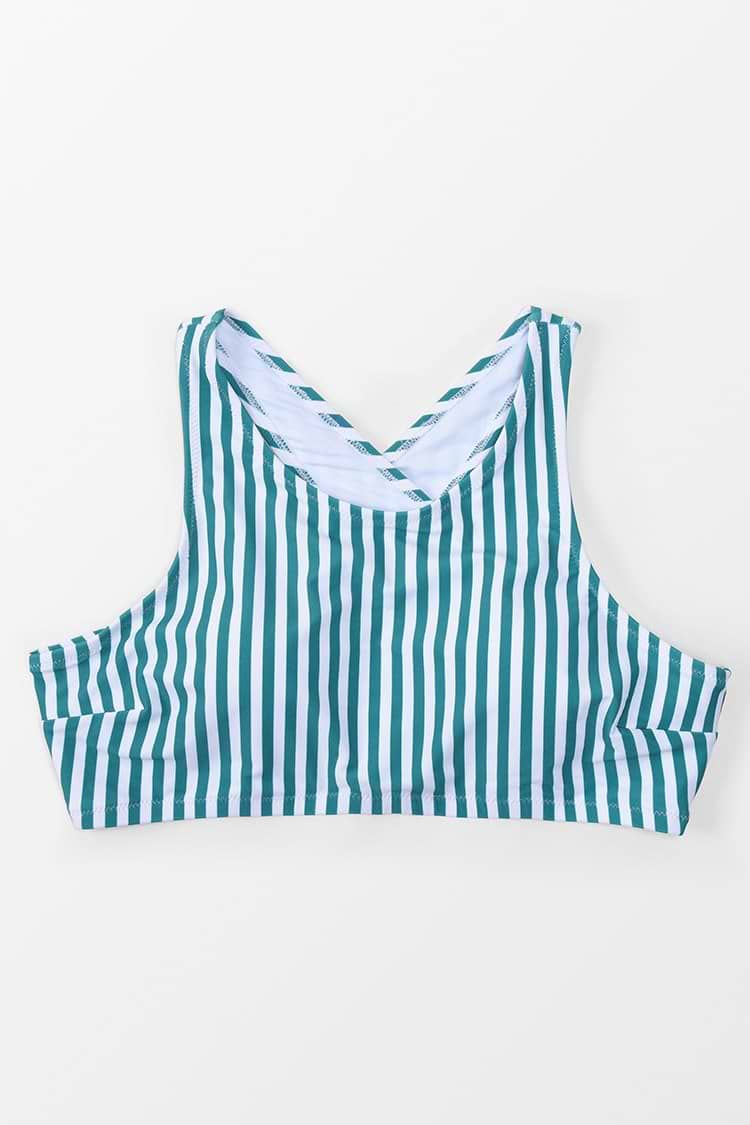 Große Größen-Bikini-Oberteil mit Streifen