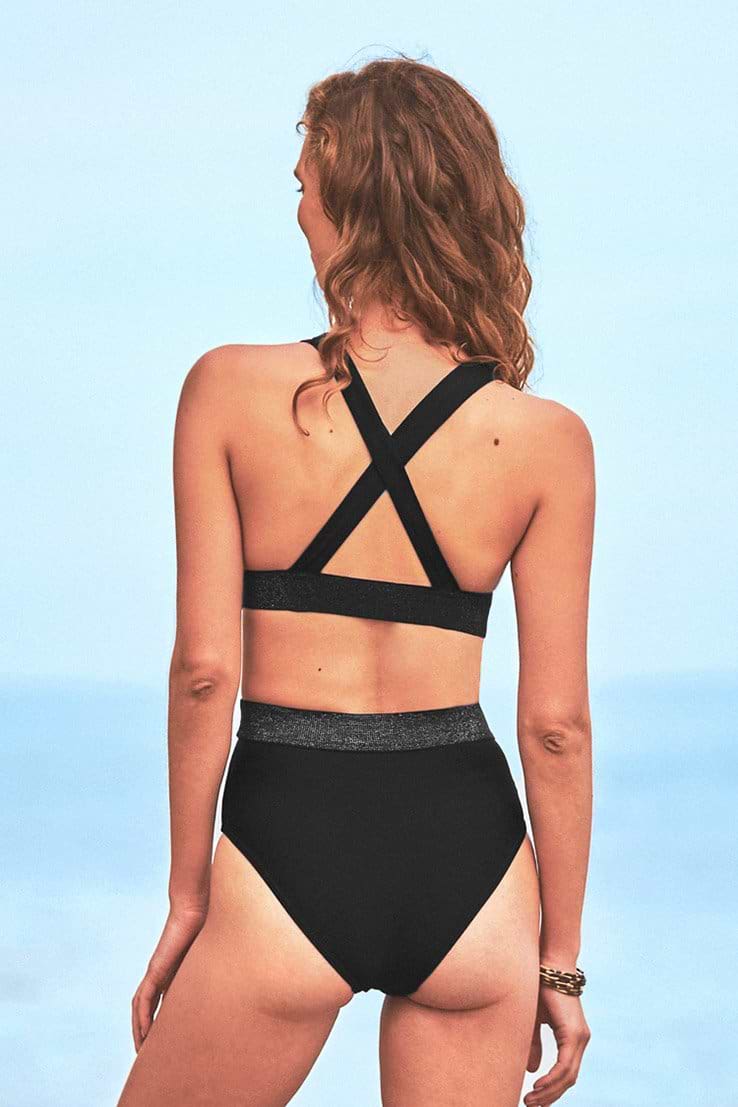 Crisscross Badeanzug mit Cut-out