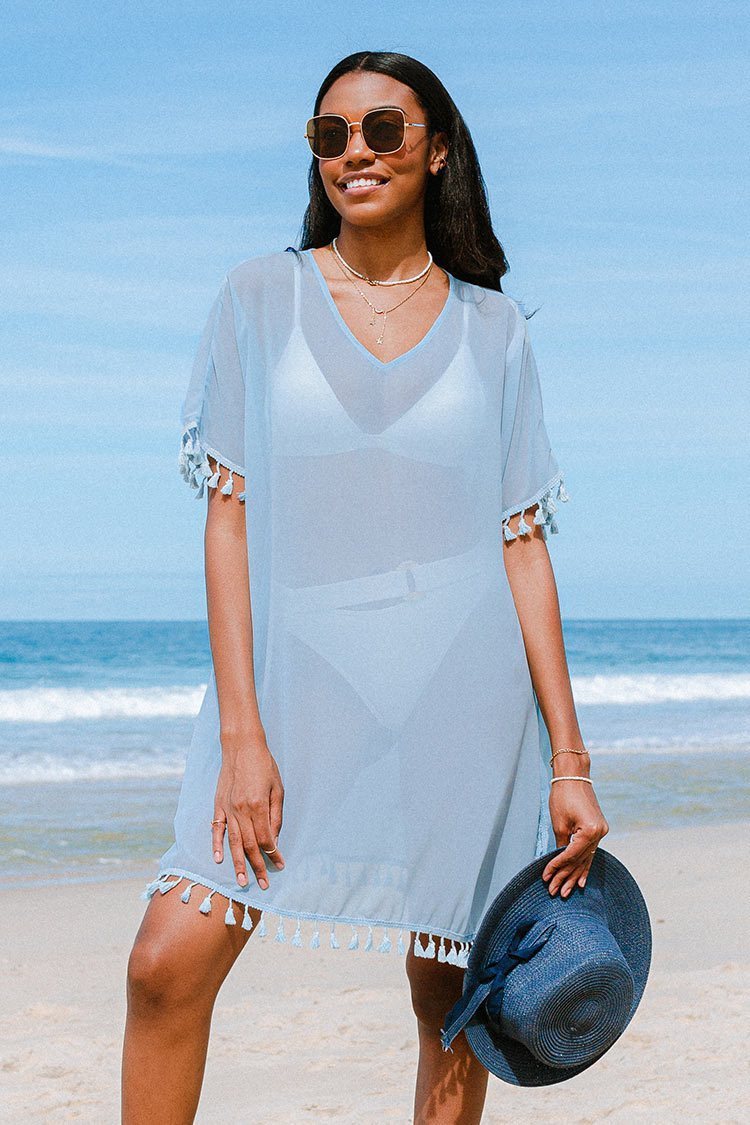 Tinsley V-neck Tassel Split Cover Up