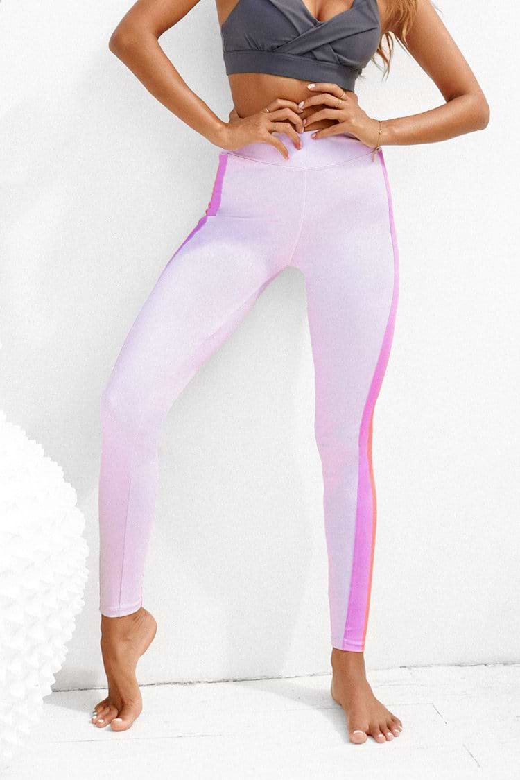 Farbblock Gestreifte Leggings