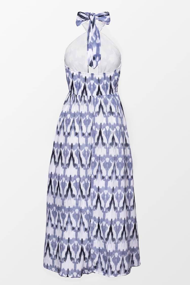 Robe croisée à col noué