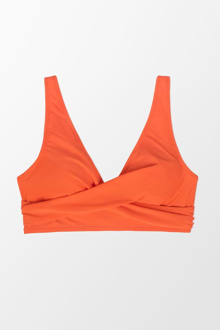Haut de bikini orange à dos lacé