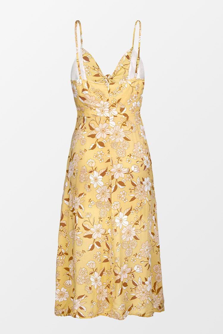 Robe à fleurs découpée avec noeud