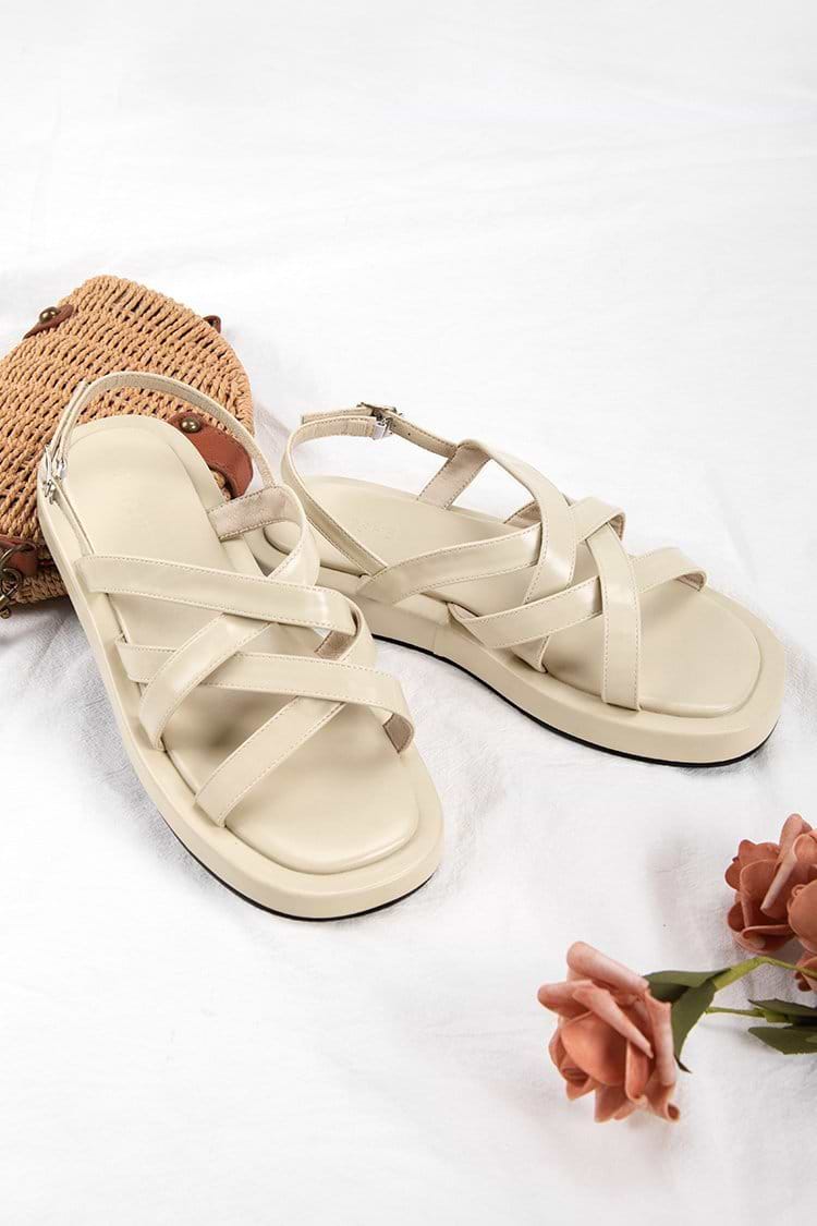 Vineyards Crisscross Strap Ankle Buckle Sandals