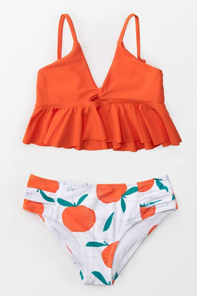 Emma Twist Cutout Ruffle Tankini For Toddler Girls And Girls