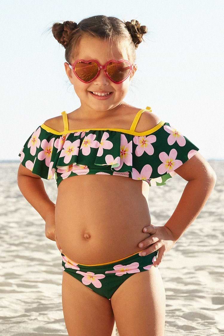 Haley Off Shoulder Ruffle Bikini For Toddler Girls And Girls