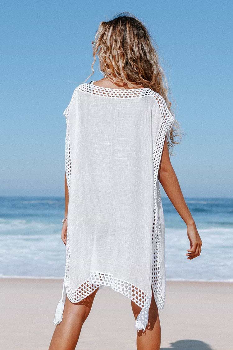 Maliah Crochet Trim Tassel Cover Up
