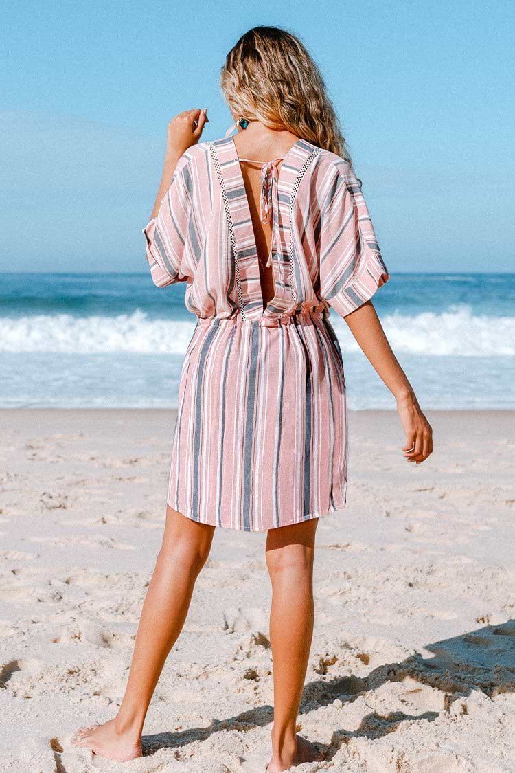 Hadassah Striped Tassel Cover Up