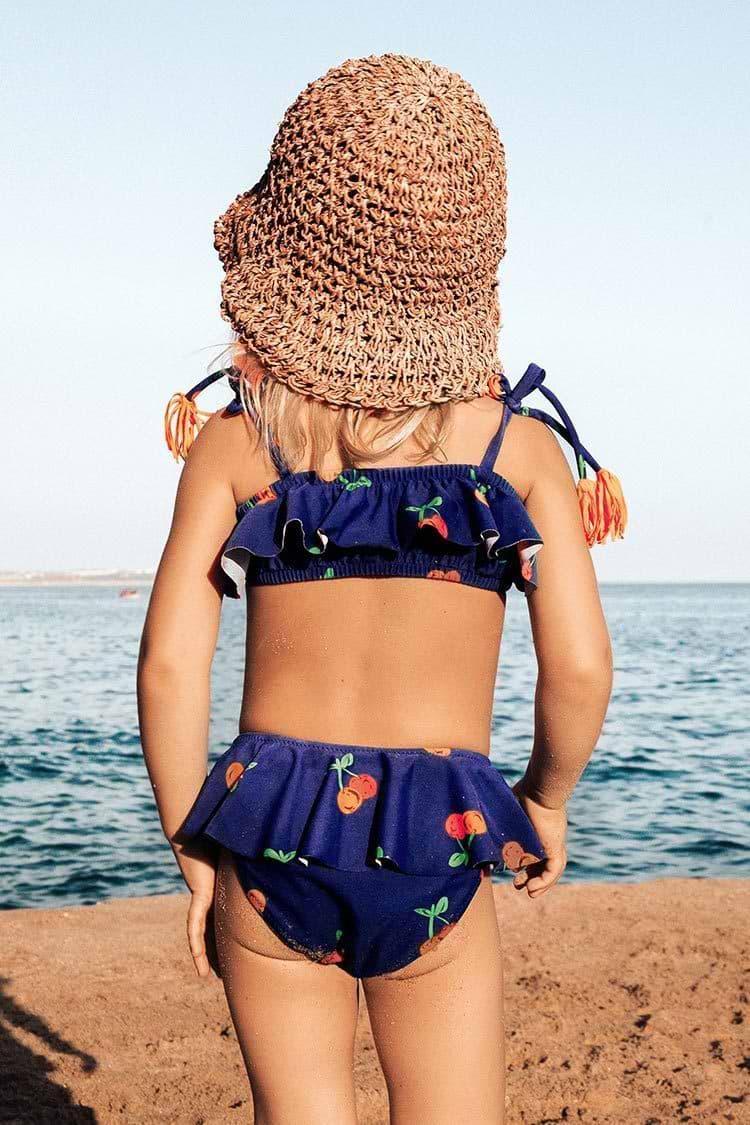 Sweet Cherry Ruffle Bikini For Toddler Girls and Girls