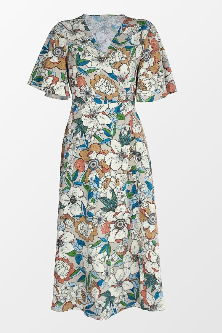Scarlette Floral V-Neck Midi Dress