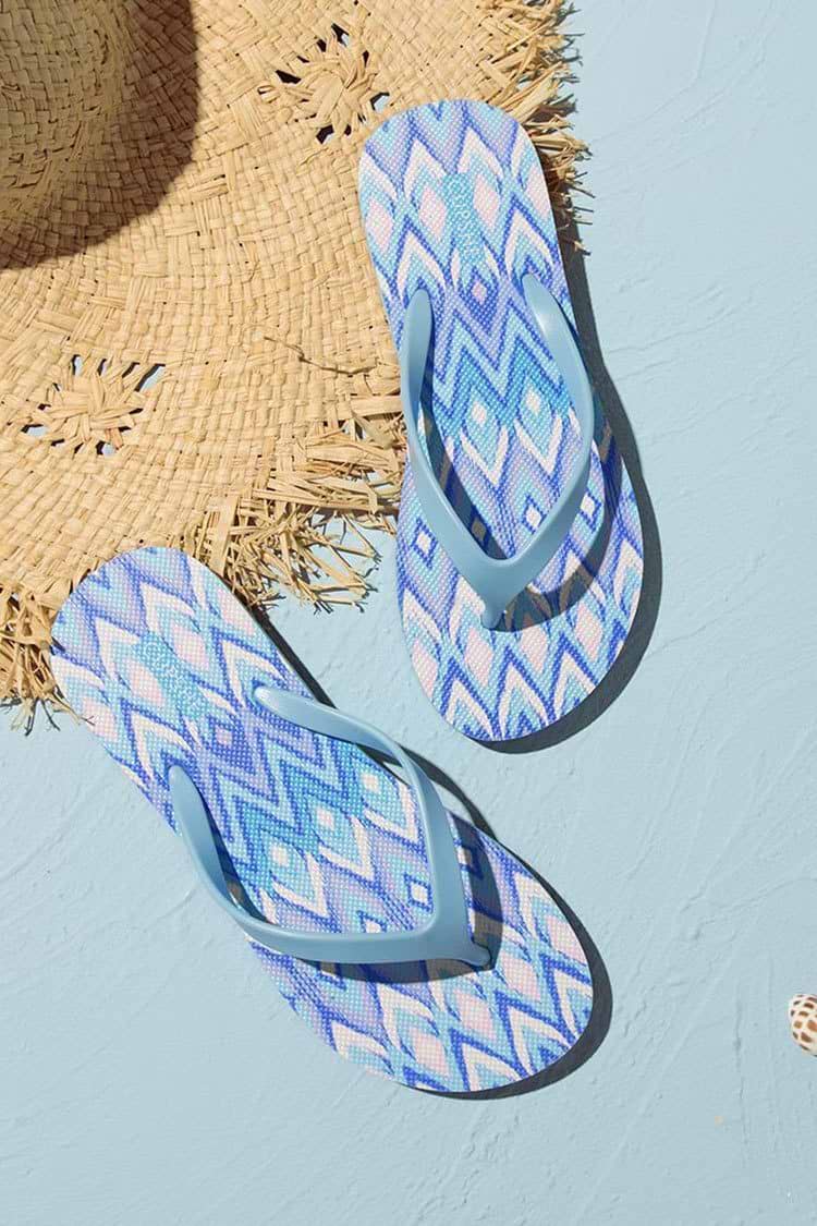 Cool Breeze Geometic Print Flip Flops
